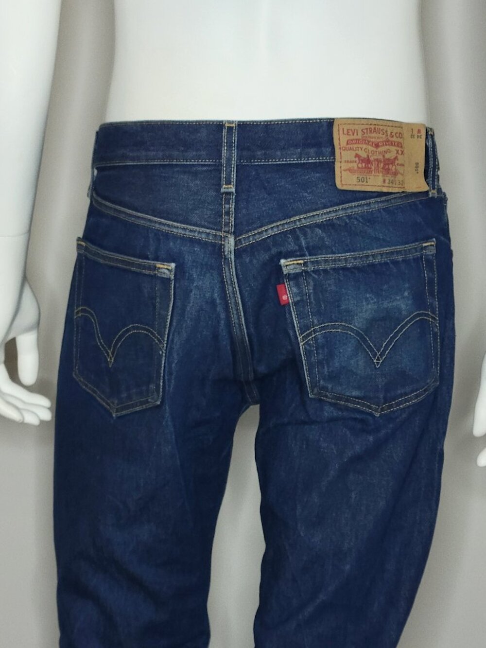 Vintage Levi’s 501 Jeans – Extended Tear‑Away Patch – W34 L32 – Late 80s Men's